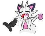  anthro barbs cum cum_on_face cyanzangoose digimon feline feline_penis gatomon gay male mammal meowth nintendo penis pink_penis plain_background pok&#233;mon video_games white_background 