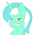  ambiguous_gender biting_lip equine friendship_is_magic fur green_fur hair half-closed_eyes hi_res horn horse lamiaaaa lyra_heartstrings_(mlp) mammal my_little_pony plain_background pony reaction_image solo teeth two_tone_hair unicorn white_background 