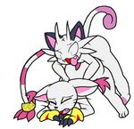  anal anthro cyanzangoose digimon feline from_behind gatomon hcyanzangoose male mammal meowth nintendo penetration plain_background pok&#233;mon video_games white_background 