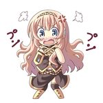  blue_eyes blush dekosuke long_hair lowres megurine_luka pink_hair solo thighhighs very_long_hair vocaloid 