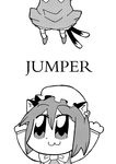  animal_ears bad_id bkub cat_ears chen cover cover_page crayon_shin-chan doujin_cover greyscale hat monochrome parody solo tail touhou 