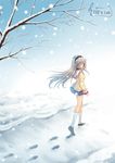  bad_id bad_pixiv_id clannad footprints hairband hikarizaka_private_high_school_uniform legs long_hair long_legs sakagami_tomoyo school_uniform silver_hair snow solo tidsean 