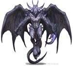  bat_wings blue_skin claws demon dragon horns lowres monster tail wings 
