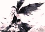  amesawa_mokke bad_id bad_pixiv_id black_wings dress feathers hairband purple_eyes rozen_maiden silver_hair solo suigintou wings 