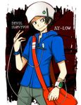  bad_id bad_pixiv_id bag beanie black_eyes black_hair cable digital_media_player hat ka_75 kihara_atsurou male_focus megami_ibunroku_devil_survivor messenger_bag shoulder_bag smile solo usb watch wristband wristwatch 