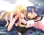  1girl akebi_(kakuri) couple hetero holding_hands long_hair macross macross_frontier saotome_alto sheryl_nome tears 