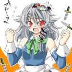  detached_sleeves izayoi_sakuya red_eyes remilia_scarlet solo tajima_yuuki tears touhou yukkuri_shiteitte_ne 