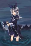  bad_id bad_pixiv_id blue_eyes coopa dress druaga_no_tou hanabi_(artist) long_hair silver_hair solo wading water wet wet_clothes 