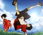  1girl artist_request capoeira fuu grass handstand mugen samurai_champloo wallpaper 