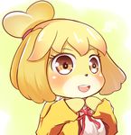 blush brown_eyes canine cupen dog female isabelle_(animal_crossing) mammal nintendo video_games 
