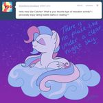  english_text equine eyes_closed famosity female fur hair hi_res mammal multi-colored_hair my_little_pony pegasus star star_catcher_(mlp) text tumblr white_fur wings 