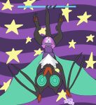  2018 absurd_res claws clothed clothing diaper digital_media_(artwork) dragon eyes_closed feral fur hi_res membranous_wings nintendo noivern pampbird_(artist) pok&eacute;mon pok&eacute;mon_(species) signature simple_background sleeping solo toe_claws upside_down video_games white_fur wings 