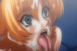  animated animated_gif blue_eyes bukkake cum cum_in_mouth cum_on_hair cum_on_tongue ejaculation facial hiccup igawa_sakura murakami_teruaki orange_hair taimanin_asagi 