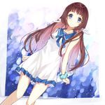  blue_eyes brown_hair dress long_hair mtbox mukaido_manaka nagi_no_asukara sailor_dress school_uniform serafuku 