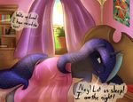  adventure_time bed bedroom big_muffintosh english_text equine female friendship_is_magic horn horse mammal morning my_little_pony pony princess_luna_(mlp) text winged_unicorn wings 