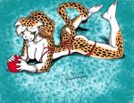  brittany_diggers cheetah chewing feline fred_perry gold_diggers mammal string swimsuit yarn 