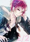  free! fur_collar highres male_focus matsuoka_rin red_eyes red_hair solo suki_(crossberry) 