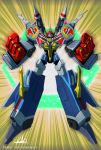  00kaiser absurdres cannon drill full_powered_gridman gridman_(ssss) helmet highres horns huge_filesize mecha pose ssss.gridman tagme visor yellow_background 