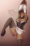  avatar:_the_last_airbender bangs bdsm blue_eyes blush bondage bound breasts breath brown_hair collar dark_skin female fishnets headdress iahfy k-y-h-u korra leash legend_of_korra maid nickelodeon nipples solo the_legend_of_korra tied_up uncensored vaginal 