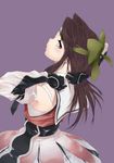  absurdres bow breasts brown_eyes brown_hair detached_sleeves gloves hair_bow highres jintsuu_(kantai_collection) kantai_collection kirisato_itsuki long_hair looking_back medium_breasts remodel_(kantai_collection) sideboob solo 