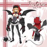  blonde_hair bobomaster breasts cleavage demon_tail flail gauntlets lusabella_grimlet medium_breasts pantyhose pixiv_fantasia pixiv_fantasia_fallen_kings red_eyes solo tail weapon wings 