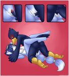  anthro anus avian balls beak bird blue_eyes blue_feathers blue_fur blue_hair blue_nose blue_penis breasts butt canine claws clitoris close-up cum duo erection falco_lombardi falcon female fox fur hair hindpaw humanoid_penis interspecies krystal legs_up lying male mammal missionary_position nintendo nipples nude on_back open_mouth paws penetration penis precum pussy rapps red_feathers sex smile spread_legs spreading star_fox straight vaginal vaginal_penetration video_games yellow_skin 