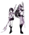  bishoujo_senshi_sailor_moon boots bow choker elbow_gloves full_body garnet_rod gloves holding holding_spear holding_staff holding_weapon knee_boots kubota_heaven long_hair magical_girl meiou_setsuna monochrome multiple_girls outer_senshi polearm purple ribbon sailor_collar sailor_pluto sailor_saturn sailor_senshi sailor_senshi_uniform short_hair silence_glaive skirt spear staff standing star star_choker tomoe_hotaru weapon white_background 