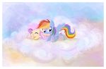  cloud cutie_mark duo equine eyes_close eyes_closed female fluttershy_(mlp) friendship_is_magic fur hair mammal multi-colored_hair my_little_pony pegasus pink_hair purple_eyes rainbow_dash_(mlp) rainbow_hair stepandy wings yellow_fur 