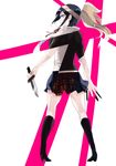  black_hair blonde_hair boots brown_eyes danganronpa danganronpa_1 dual_persona enoshima_junko full_body hizuki_(hidu_aki) ikusaba_mukuro knife nail_polish necktie skirt sleeves_rolled_up spoilers 