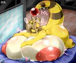  &lt;3 :o ampharos anthro barefoot big_breasts big_butt bottle breasts butt female hair half-closed_eyes huge_breasts huge_butt huge_nipples hyper japanese_text long_hair looking_away lube messy nintendo nude open_mouth orb pok&#233;mon pok&eacute;mon solo text tongue translation_request video_games ymbk 