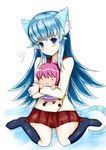  1girl animal_ears blue_eyes blue_hair cat_ears cat_tail happinesscharge_precure! komomo_(picturecollapse) long_hair precure shirayuki_hime solo tail white_background 