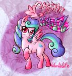  abstract_background absurd_res anibaruthecat cotton_melody cutie_mark english_text equine female feral hair hi_res horse mammal my_little_pony original_character pegasus pony solo standing text two_tone_hair wings 