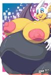  anthro areola bat big_breasts breasts chubby erect_nipples female hair huge_breasts lionalliance mammal nipples obese overweight rouge_the_bat sega smile solo sonic_(series) video_games white_hair wings 