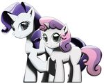  arby-works cub equine female feral friendship_is_magic horn horse mammal my_little_pony plain_background pony rarity_(mlp) sibling sisters smile sweetie_belle_(mlp) transparent_background unicorn young 