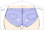  ass ass_focus character_request close-up cutoffs denim denim_shorts dr.p ema pantylines pixiv short_shorts shorts solo 