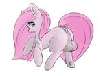  anus balls blue_eyes butt dickgirl equine feral friendship_is_magic fur hair horse intersex long_hair mammal my_little_pony pink_fur pink_hair pinkamena_(mlp) pinkie_pie_(mlp) plain_background pony solo verminshy white_background 