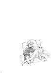  animal_ears bed_sheet blush breast_smother breasts cat_ears cat_tail chen comic doujinshi futon greyscale hat highres hug large_breasts long_hair miyamoto_ryuuichi mob_cap monochrome multiple_girls scan short_hair sleeping tail topless touhou translated very_long_hair yakumo_yukari 