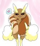  ambiguous_gender black_sclera blush furret lagomorph looking_at_viewer lopunny mammal nintendo pok&#233;mon pok&eacute;mon rabbit red_eyes video_games 