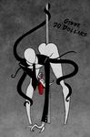  bottomless butt dancing english_text faceless male necktie pole pole_dancing slenderman striptease tentacles text 