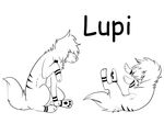  &lt;3 3_toes abstract_background barefoot bottomless canine dog fur hair long_hair lupi lupi_(character) lupidoq male mammal smile solo vector_(artist) white_fur white_hair 