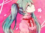  green_eyes green_hair hatsune_miku long_hair ringomaru solo twintails vocaloid 