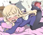  all_fours animal bed bestiality blonde_hair blush buttjob closed_eyes dog dog_penis doggystyle glasses grinding heart hetero kani_club knotted_penis long_hair open_mouth panties panties_under_pantyhose pantyhose penis perrine_h_clostermann pillow solo_focus strike_witches underwear world_witches_series 