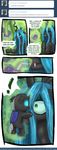  changeling comic cute duo english_text female friendship_is_magic green_eyes horn juice_box my_little_pony pablofiorentino queen_chrysalis_(mlp) surprise text tumblr wings 