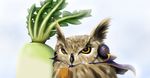  bird cape daikon earmuffs kazesayuru no_humans objectification owl radish soga_no_tojiko soga_no_tojiko_(radish) touhou toyosatomimi_no_miko toyosatomimi_no_miko_(owl) 