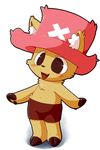  dagasi hat hooves navel open_mouth plain_background solo teeth tony_tony_chopper tooth white_background 