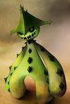  black_sclera cacturne cactus nintendo no_humans plant pokemon pokemon_(game) scarecrow smile solo yellow_eyes 