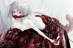  albino bad_id bad_pixiv_id breasts highres long_hair nipples nude original red_eyes small_breasts solo solru white_hair 