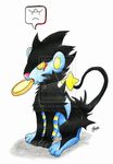  cute exsuicune feline feral frisbee luxray male mammal mouth_hold nintendo playful pok&#233;mon pok&eacute;mon solo video_games watermark 
