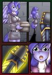  anthro blue_eyes blue_hair breasts cleavage clothed clothing coffin comic dakuroihoshi equine female friendship_is_magic glowing hair horn horse magic mammal mariah_wolves_(mlp) my_little_pony pony skirt two_tone_hair white_hair winged_unicorn wings 