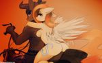  anthro anthrofied blue_eyes bovine bra breasts butt cattle clothing cutie_mark duo equine female foxinshadow friendship_is_magic ginger_hair hair horn horse looking_at_viewer looking_back male mammal motorcycle my_little_pony nipples nude orange_hair orange_theme original_character pegasus pony purple_eyes pussy topless underwear warm_colors wings zero-sum 